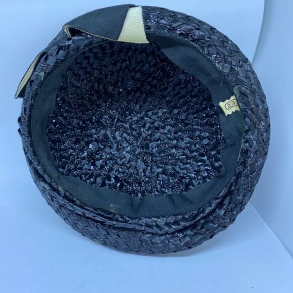 Vintage Union Made Blue Hat with Blue & Cream Bow